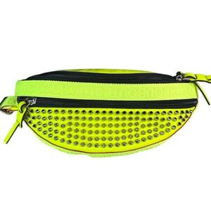 Christian Louboutin Neon Yellow Studded Crossbody Bag